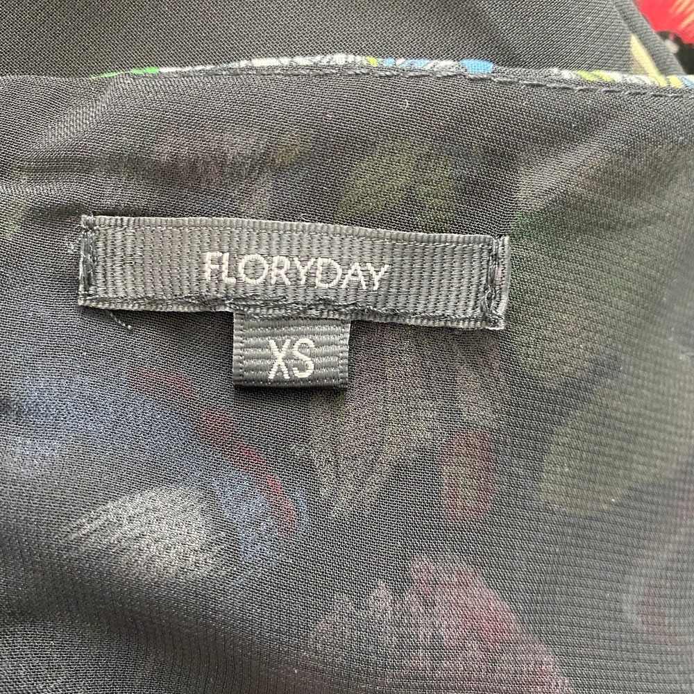 Floryday Whimsigoth Floral Butterfly Midi Dress Women XS Black Sheer Overlay - Picture 7 of 10